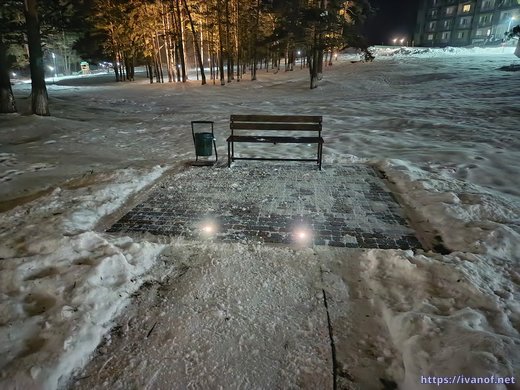 Санаторий. Подсветка у лавочки
